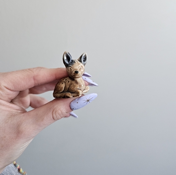 Mini fawn ceramic glossy Figurine Wade England vintage cute decor - Picture 2 of 4